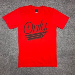 Only NY‎ Mens Small Red Graphic T-Shirt Short Sleeve Combed Cotton Made in USA